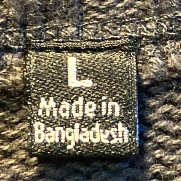 Paper Denim & Cloth SZL Mens Dark gray zip front sweater flannel details office - Picture 10 of 13